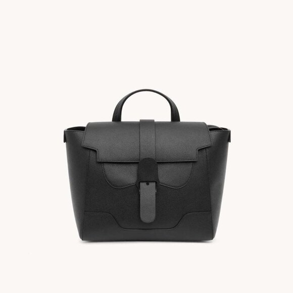 Senreve Midi Maestra Black Pebbled Leather Silver Hardware - Picture 1 of 8